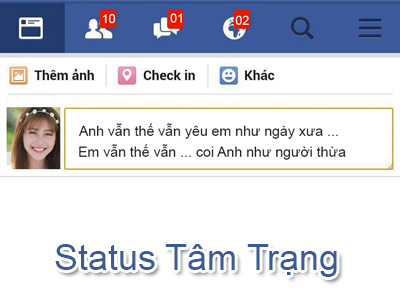 Tạo status facebook  tâm trạng