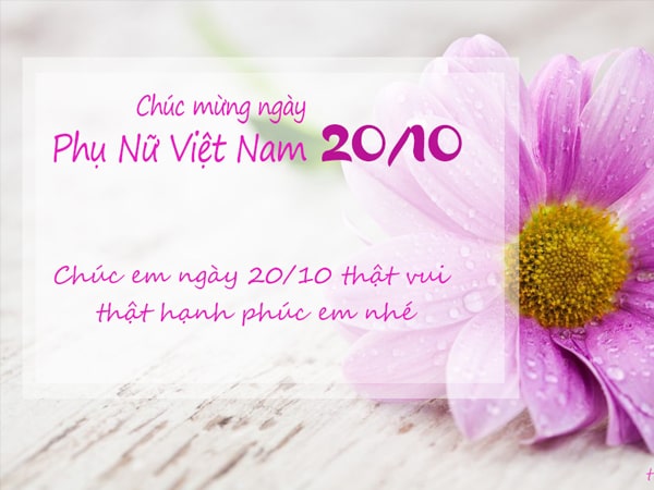 Thiệp chúc mừng ngày 20/10  đẹp và sang trọng