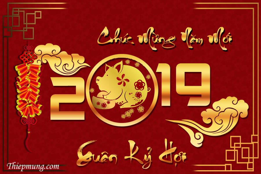 Thiệp mừng năm mới 2019 đẹp nhất - Hình 9