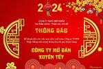 Tạo banner thông báo làm việc xuyên tết 2024