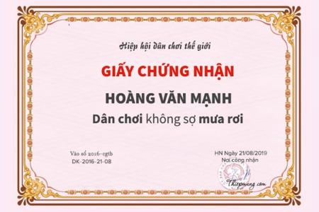 Tạo giấy chứng nhận dân chơi