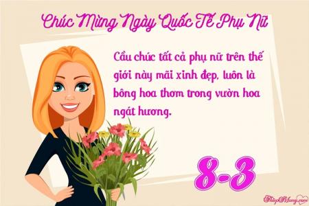 Thiệp chúc mừng ngày 8/3 đẹp dành tặng cho chị em