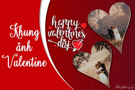 Tạo khung ảnh đôi Valentine tình yêu đẹp lãng mạn