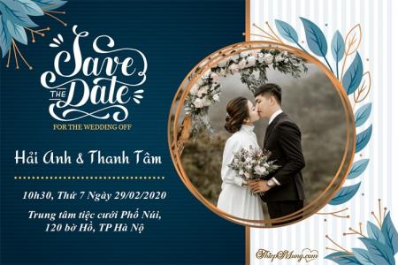 Tạo khung ảnh thiệp cưới Save The Date độc đáo