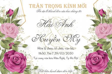 Tạo thiệp cưới hoa hồng hiện đại, sang trọng