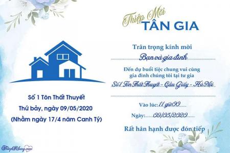 Thư mời nhà mới- Tạo thiệp mời tân gia online