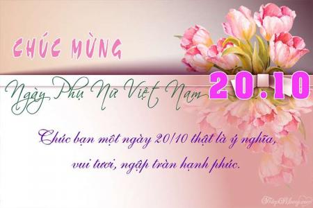 Thiệp hoa chúc mừng ngày Phụ nữ Việt Nam 20/10 ý nghĩa