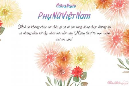 Thiệp đẹp chúc mừng ngày Phụ nữ Việt Nam 20-10