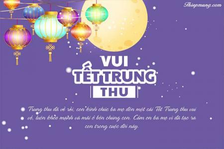 Hình ảnh thiệp trung thu màu tím lung linh tuyệt đẹp