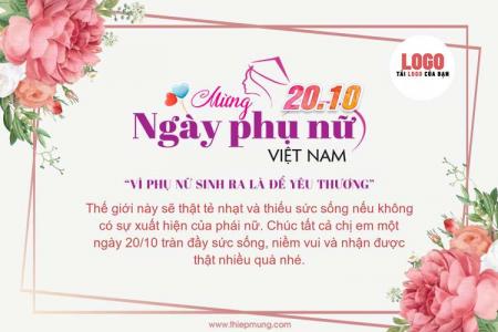 Mẫu thiệp chúc mừng 20/10 cho công ty