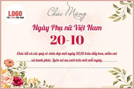 Thiệp đẹp chúc mừng ngày Phụ nữ Việt Nam với logo công ty