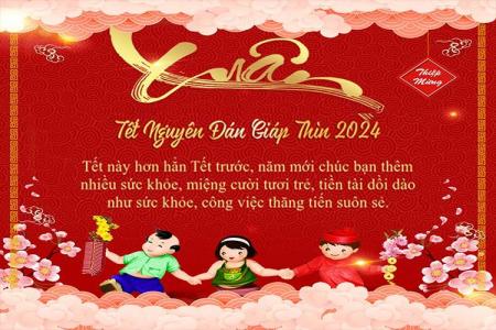 Mẫu thiệp chúc xuân chúc tết Giáp Thìn 2024 cho khách hàng, đối tác