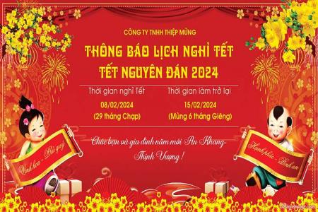 Banner thông báo nghỉ tết 2024 trực tuyến tải miễn phí