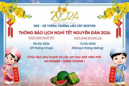 Mẫu banner thông báo nghỉ tết cho học sinh, người đi làm mới nhất 2024