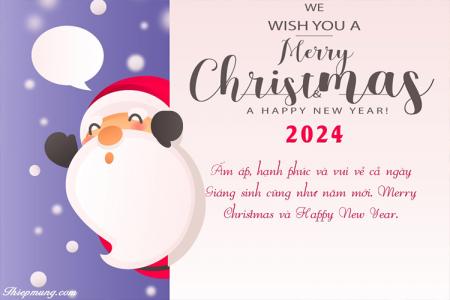 Thiệp giáng sinh với hình ông già noel