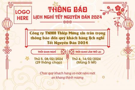 Tạo thông báo nghỉ Tết Nguyên Đán 2024 cho doanh nghiệp và cơ sở giáo dục