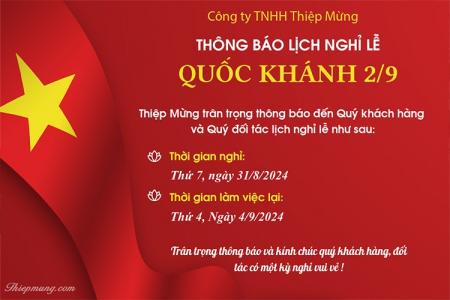 Tạo thông báo nghỉ Lễ Quốc khánh 2/9 miễn phí