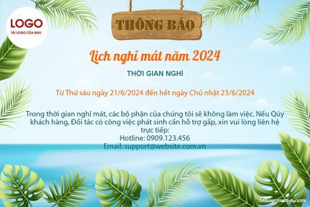 Thông báo nghỉ đi du lịch của công ty cho nhân viên, khách hàng, đối tác