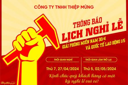 Thông báo lịch nghỉ lễ 30/4 và 1/5 online