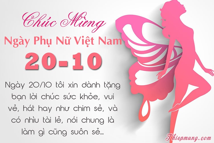 Viết thiệp đẹp mừng ngày Phụ nữ Việt Nam 20-10