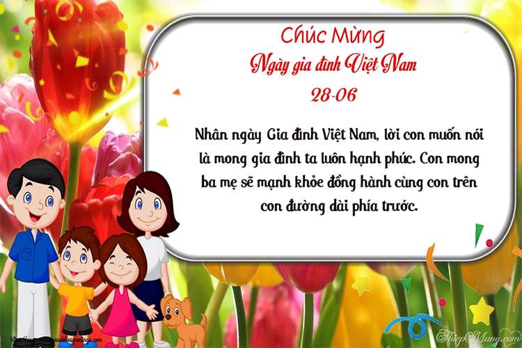 Tạo thiệp ngày gia đình Việt Nam ý nghĩa nhất