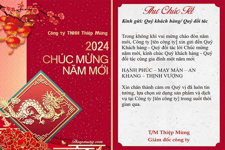 Viết thư chúc tết 2024 cho khách hàng trực tuyến