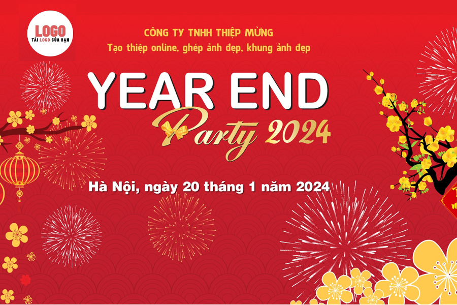 Year End Party Backdrop tất niên 2023 mới nhất 2024